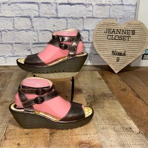 Fly London yisk idra bronze sandals